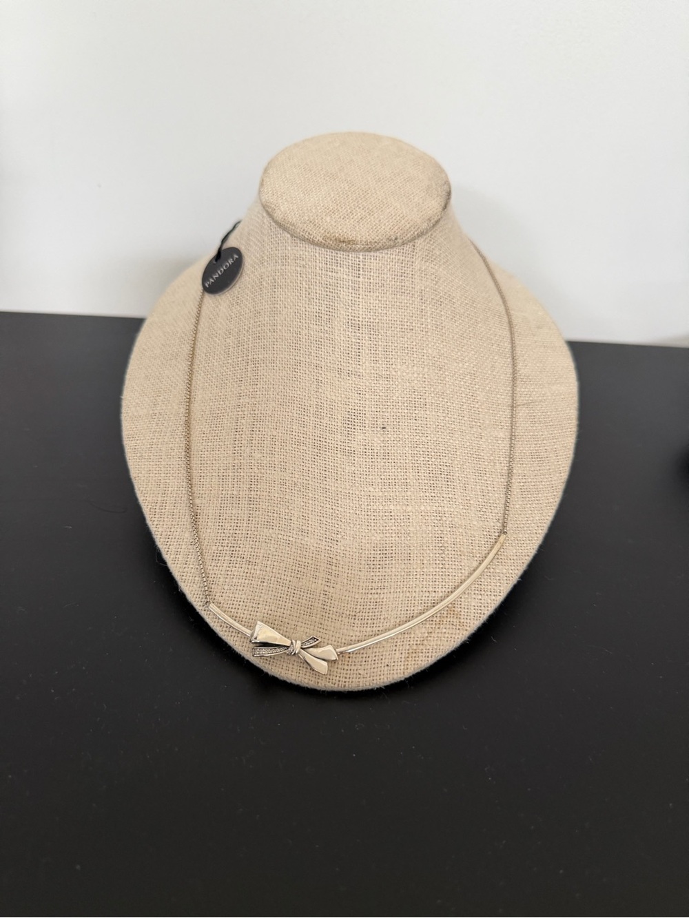Pandora Silver Bow Pendant Necklace